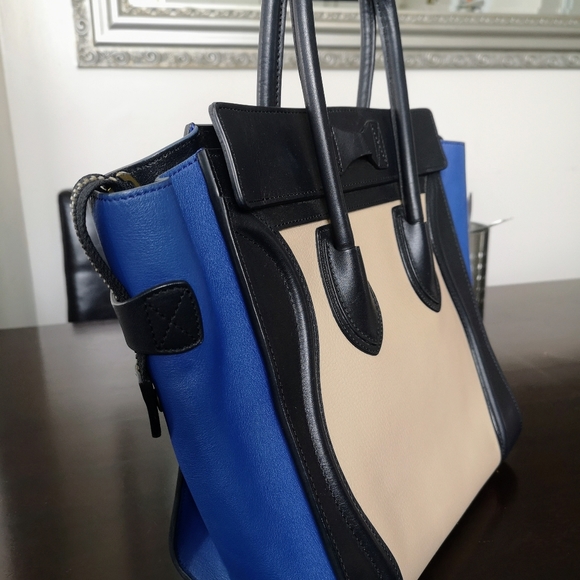 Celine Tricolor Leather and Suede Mini Luggage Tote - Picture 6 of 10